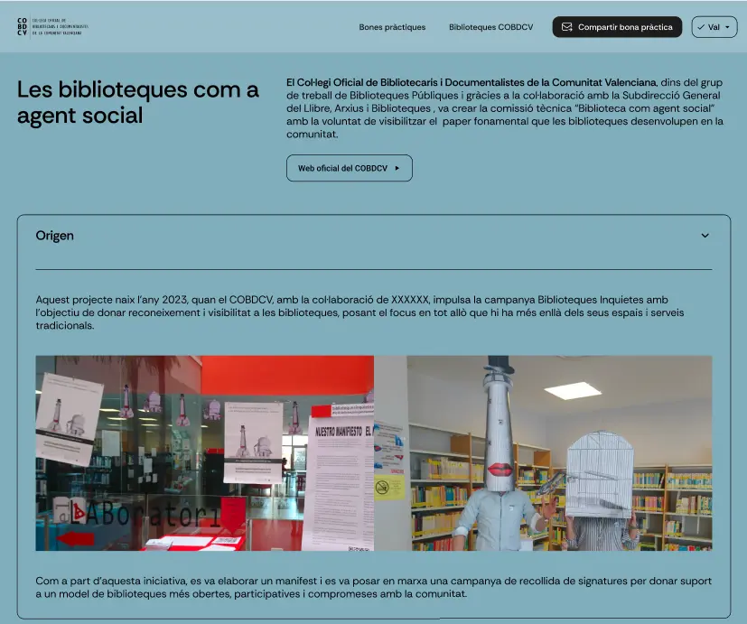 Las bibliotecas como agente social en la nueva web de Biblioteques Inquietes