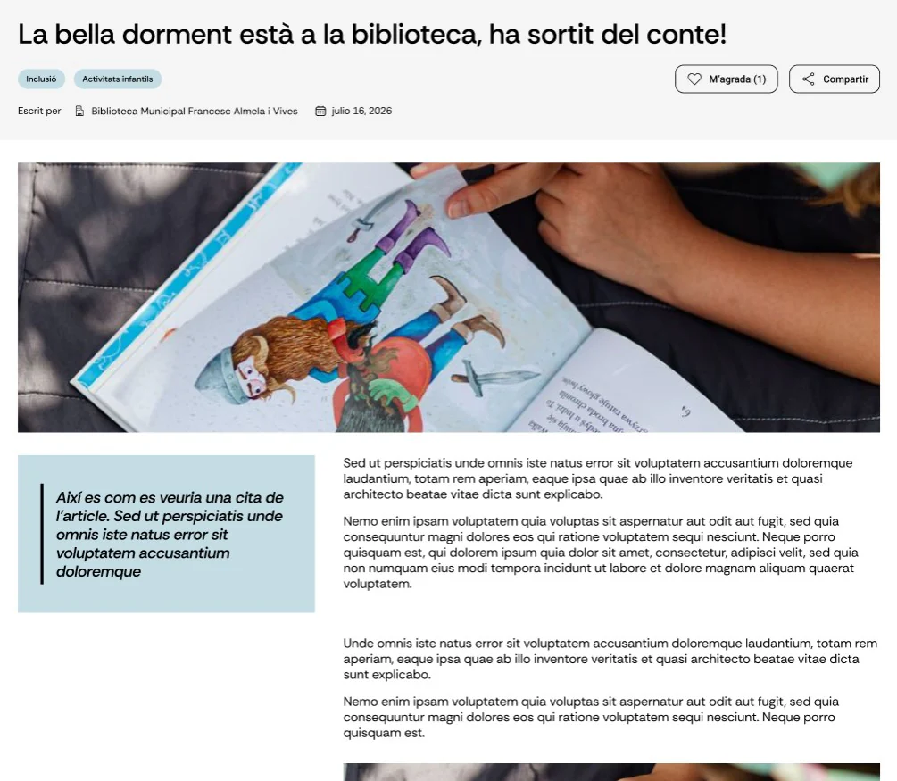Contenidos y lenguaje visual de Biblioteques Inquietes