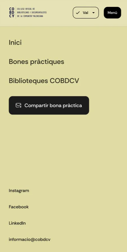 Vista móvil de la plataforma Biblioteques Inquietes