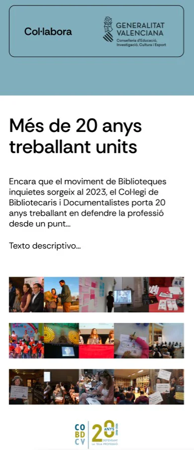 Detalle responsive del proyecto Biblioteques Inquietes