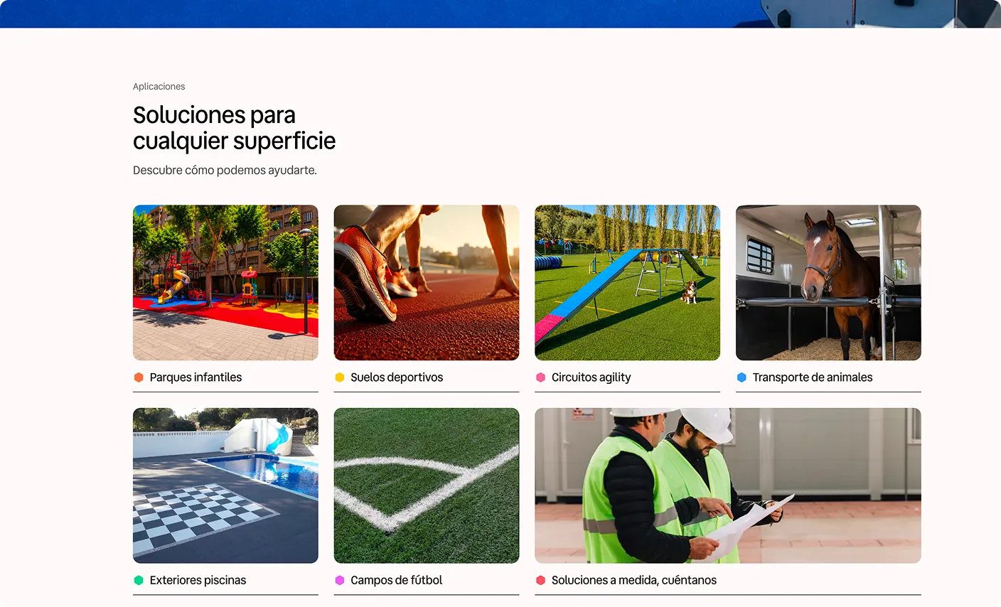 Aplicaciones y soluciones mostradas en la nueva web de Fairmont Polymers