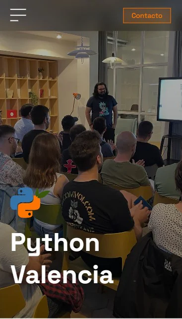 Navegación móvil del proyecto Python Valencia